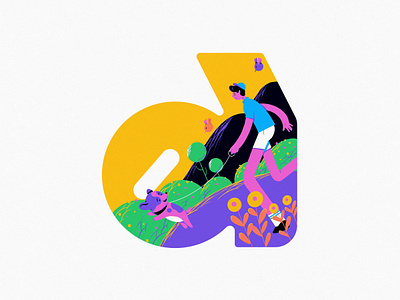 D animation art branding day design dog illustration nature typography