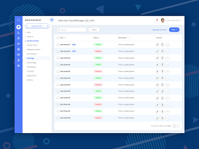 Data table list view option1 admin panel crm software datatable multi level navigation navigation menu nested navigation sidebar navigation