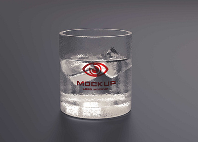 Free Ice Water Glass Logo Mockup download download mock up download mockup mock ups mockup mockup psd mockups psd