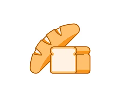Grocery 040/100 bake bread dailyicon design food icon illustration minimal shadow vector
