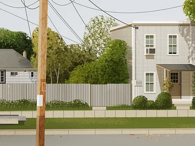 Street view architecture illustration street town