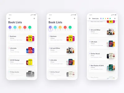 Book List-Book Mobile App Design 📚！！！ app book books dark design illustration interaction design interactive logo ui ux web