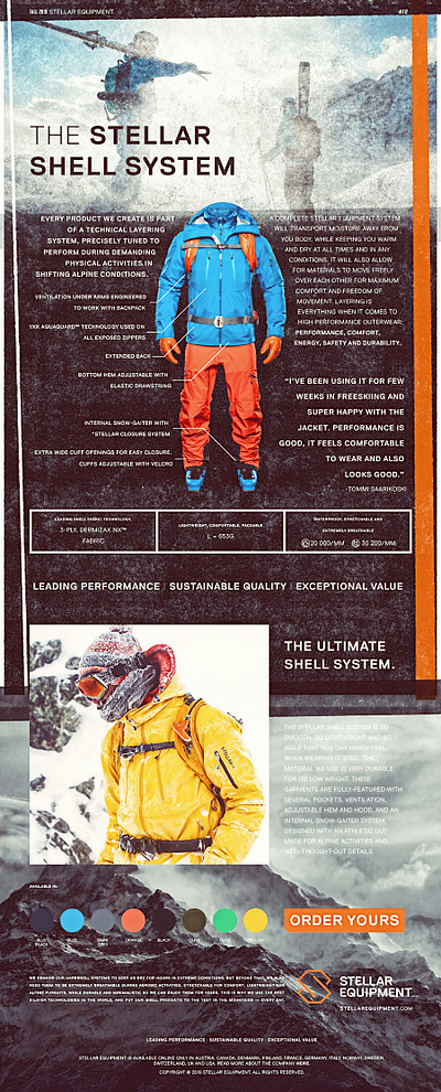 Outdoor Clothing Branding and Design .01 alpine branding design editorial design graphic grit halftone outdoors ski typography