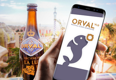 Orval logo for a javascript library beer illustrator logo orval