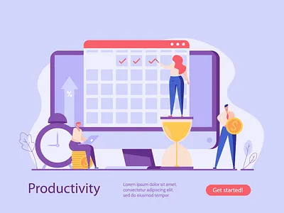Concept of planning, productivity, multitasking calendar design illustration multitasking planning productivity teamwork time time management ui