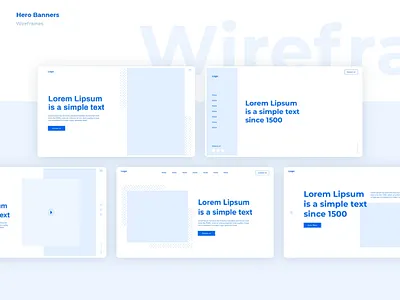 Hero Banners Wireframes banner clean design design process hero banner minimal ui ux web wireframes