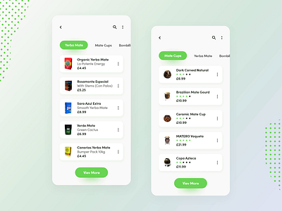 Yerba mate shop - Mobile app (part 1) adobe animation app app design application daily design e commerce flat interaction mate minimal minimalist mobile shop store ui ux xd yerba