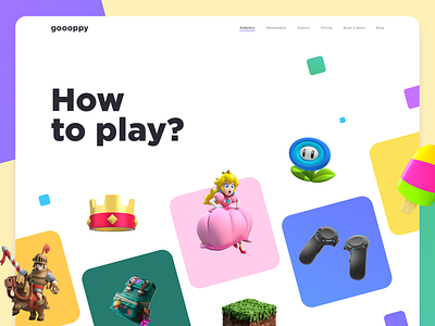 Goooppy - Inspiration color concept 3d cinema4d colors colors palette colorscheme concepts conceptual design game games inspiration minimal play web web design webdesign