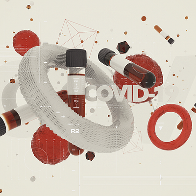 covid-19 abstract virus 3d abstract c4d cgi cinema4d illustration render virus