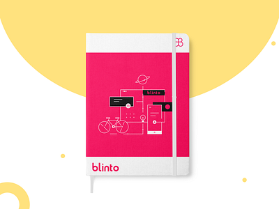 Blinto Rebrand: Notebook 🦋 2020 artboard branding color palette colorful graphic design illustration inspiration logo marketing agency minimal mockup notebook design rebranding red sticker design trend typography ui ux