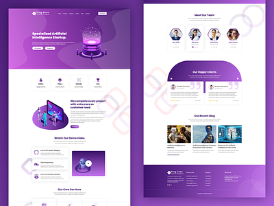 Plugsaas Artificial Intelligence Web Template artificial intelligence counter design illustration landingpage modern testimonials ui uidesign user experience userinterface ux uxdesign vector web template website template