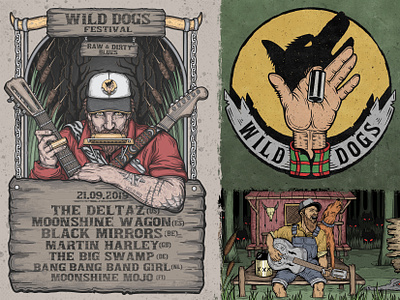 Wild Dogs Festival blues coverart design digitalillustration festival festival logo festival poster gigposter illustration illustrator logo logodesign poster posterdesign redneckblues swampblues swamprock