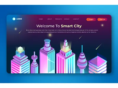 Smart City Isometric Landing Pages design illustration isometric isometric design isometric illustration landing page design smart city ui ui design user interface ux vector web design agency webdesign website