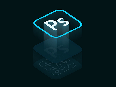 Adobe Photoshop adobe art blue design dribbble isometric new photoshop software