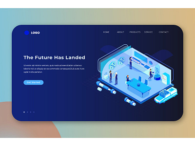 The Future Isometric Landing Pages business design future illustration isometric isometric design isometric illustration landing page design ui user interface vector web design agency website