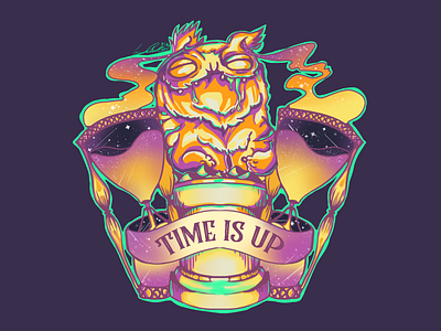 Time is up artist branding brushes character colorful design game art graffiti hourglass illustration logo photoshop poster purple purple gradient scene typography virbant yellow