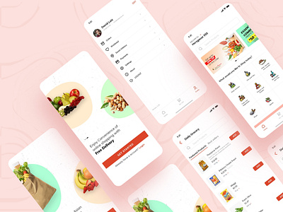 Online Grocery Shopping adobe xd app branding design figma grocery app illustration shopping app ui ux