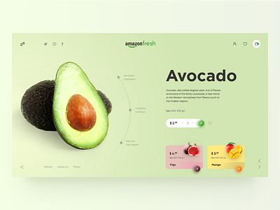 Concept for Amazon Fresh color fresh colors minimal online store shopping cart ui uidesign ux ui ux design uxdesign webdesign