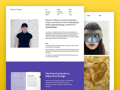 Author Website art book painting typography web web design website