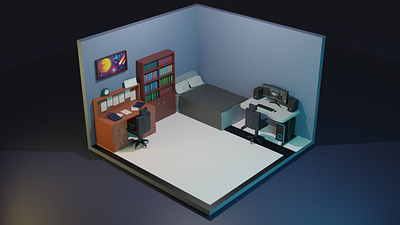 Isometric Bedroom illustration Low Poly 3dillustrations 3dmodeilng 3dmodeling b3d bedroom illustrations bl3nder 2.8 blender 3d blender 3d modeling blender2.8 blendermodeling isometric bedroom isometric illustration low poly room