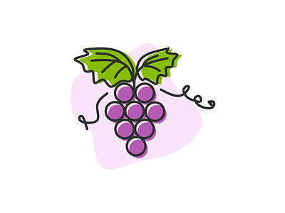 Grape flat illustration food fresh fruit illustration fruits fruits and vegetables online grape grape illustration grapes icon illustration nature organic outline flat illustration purple simple illustration sweet vector art vector illustration wine