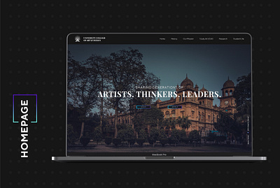 University College of Art & Design- Landing Page design ui ux web