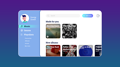 Music web-site concept design music ui ux