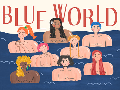 blue world artwork colors design illustration mood people people illustration practice style