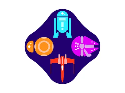 Star Wars Vibes 2d art design flat graphic graphic design icon illustration minimal minimalist star wars starwars sticker vector visualization