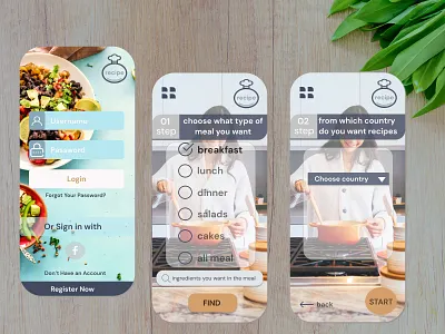 Food App food app login design login form recipe recipe book restaurant ui ux