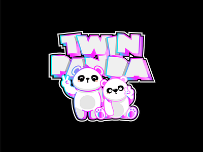 Holographic Twin Panda animal animals best shot dribbble best shot flat hologram holographic illustrator mongolia mule panda playoff sane sticker sticker design sticker mule stickermule twin twin panda vector