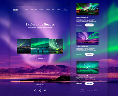 Aurora - Travel Landing Page aurora aurora ui auroralanding page landing design landing page landing page ui travel landing page travel ui web ui web ui design