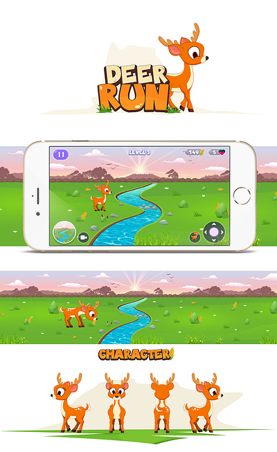 Deer Run game deer illustration game design race