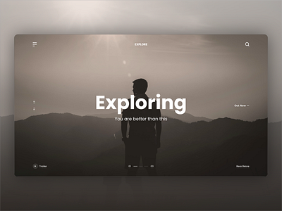 Explore - Landing page bullets cta fold area landing landing page design landscape menu read more search trailer video web webdesign website