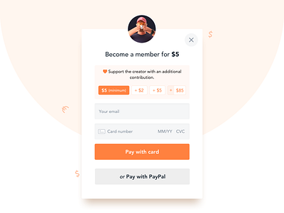 Membership widget 100daychallenge 100dayschallenge buymeacoffee design illustration payment product design ui ux