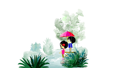 couple# Love# Illustration adobe illustrator adobe illustrator cc artwork character design couple design digital art digital illustration digital painting graphic design illustration illustration art illustrator rain romantic umbrella valentine day valentines vector