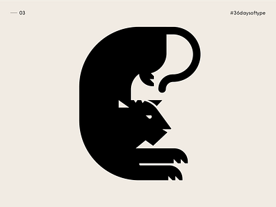 C for Continental Tiger - 36 Days of Type 2020 blackandwhite clean design icon illustration illustrator johannlucchini logo minimal symbol tiger type typedesign typography