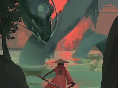 Froggy Samurai Illustration album album art album cover design illustration