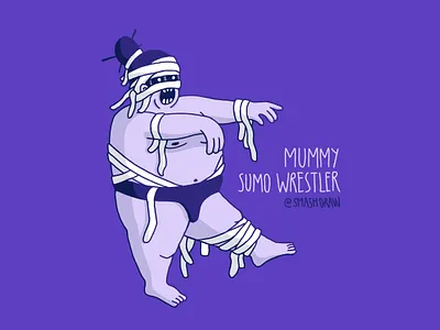 The Mummy Sumo Wrestler 💀🇯🇵 character character design character illustration illustration mummy procreate sumowrestler