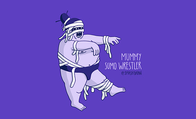 The Mummy Sumo Wrestler 💀🇯🇵 character character design character illustration illustration mummy procreate sumowrestler