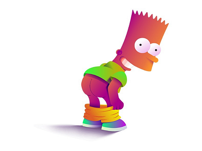 Bart Simpson animation art clean design flat graphic design illustration illustrator illustrator photoshop minimal typography vector