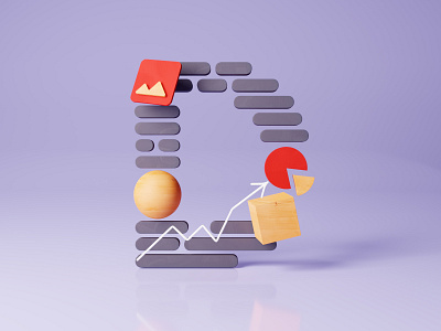 D - Data 36 days of type 36daysoftype 3d analytics b3d branding c4d cinema4d data data visualization data viz design geometric illustration interface render type design typography ui ux