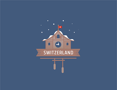 Switzerland Postcard design illustration logo