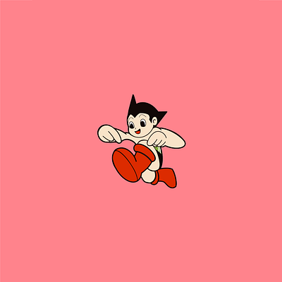 Astro Boy Boots anime art astroboy boots cartoon character design icon icon design icon set illustration illustrator instagram logo manga pink procreate red