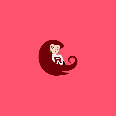 Jessie's Hair anime art cartoon character design icon icon design icon set illustration illustrator instagram logo logo design pink pokemon red team rocket