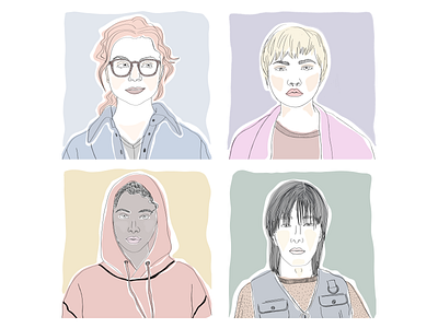 faces watercolor faces illustraion procreate watercolor woman