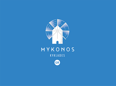 Mykonos Postcard design illustration logo