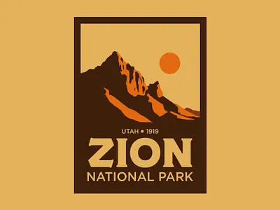 Zion Poster adventure design illustration national park outdoors patch retro utah vintage wilderness zion zion national park