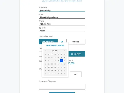 Contact Us: Reformatted blue contact us datepicker design forms