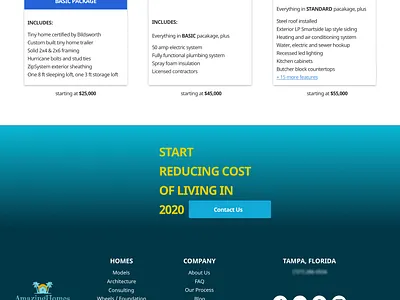 Footer: Small Business Re-deisgn blue design footer pricing uxdesign